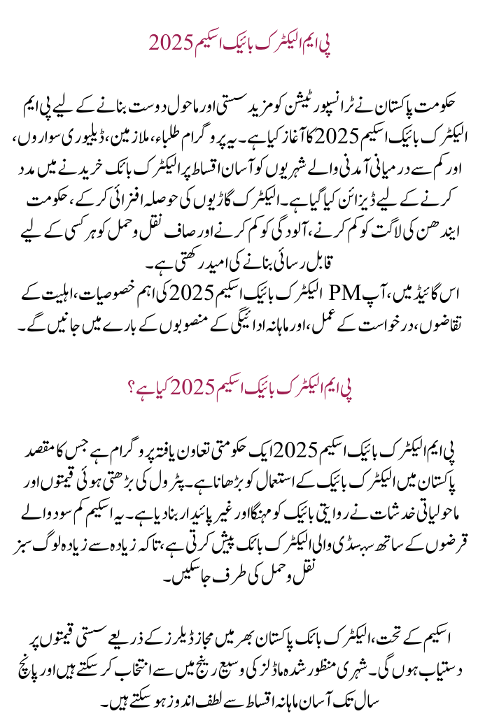 PM Electric Bike Scheme 2025 Complete Monthly Repayment Plan